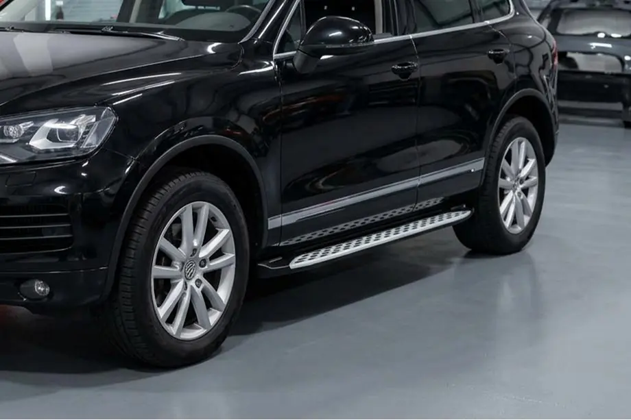 Porsche Cayenne 2010-2017 гг. Боковые Подножки Shining V1 (2 шт., Алюминий) Фото 1