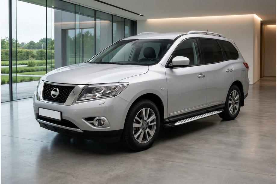 Nissan Pathfinder R52 2012-2021 гг. Боковые Подножки Shining V1 (2 шт., Алюминий) Фото 1