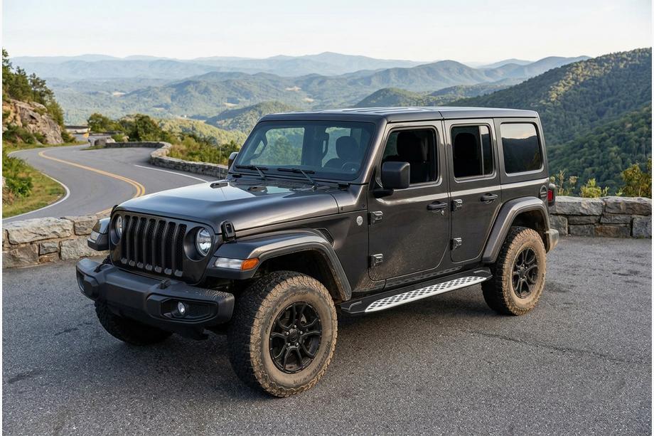 Jeep Wrangler 2018- гг. Боковые Подножки Shining V1 (2 шт., Алюминий) Фото 1