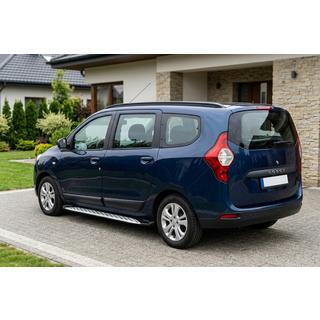 Боковые Подножки Shining V1 (2 шт., Алюминий) Dacia Lodgy 2012-2022 гг. фото 1