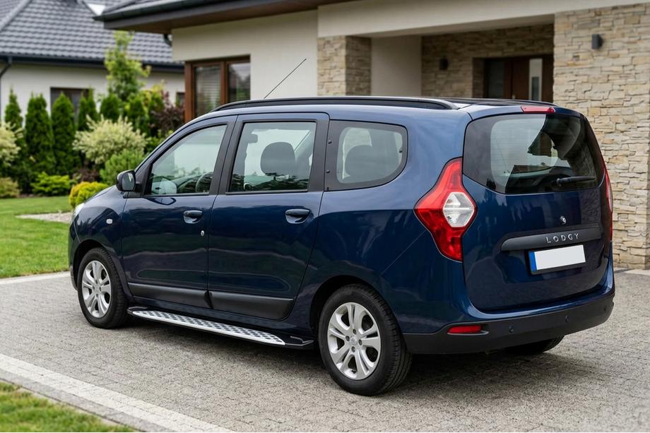 Renault Lodgy 2013-2022 гг. Боковые Подножки Shining V1 (2 шт., Алюминий) Фото 1
