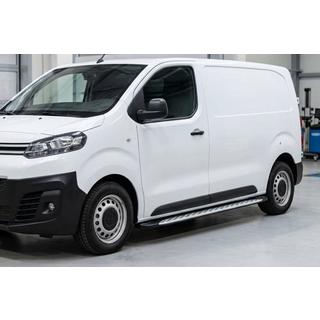Боковые пороги Shining V1 (короткая база) (2 шт., Алюминий) Peugeot Expert 2017- гг. фото 1