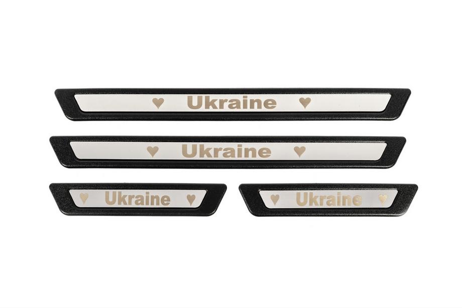 Накладки на пороги (Ukraine, 4 шт., нержавейка) Image