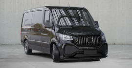 Mercedes Sprinter W907/W910 2018- гг. Передний бампер с решеткой ABS (грунтованный под покраску) фото 6