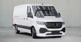 Mercedes Sprinter W907/W910 2018- гг. Передний бампер с решеткой ABS (грунтованный под покраску) фото 7