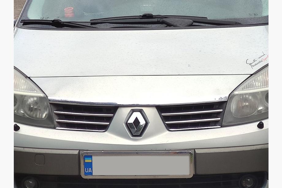 Renault Scenic/Grand 2003-2009 гг. Накладки на решетку радиатора (4 шт, нержавейка) Фото 1