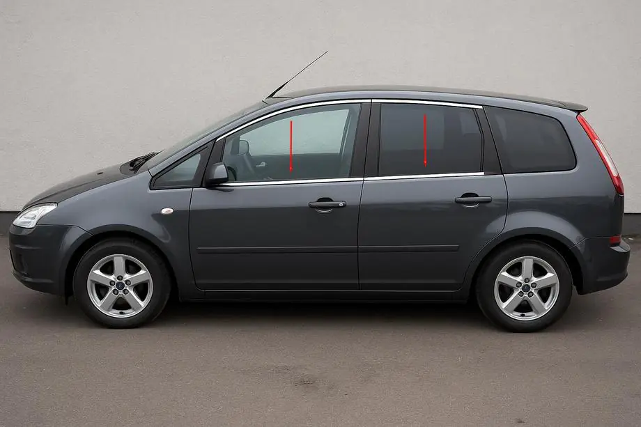Ford C-Max 2004-2010 гг. Молдинги стекол нержавейка (4 шт.) Image