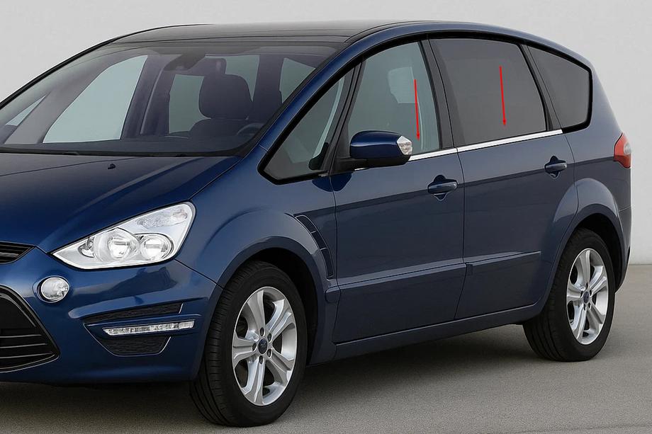 Ford S-Max 2007-2014 гг. Молдинги стекол нержавейка (4 шт.) Image