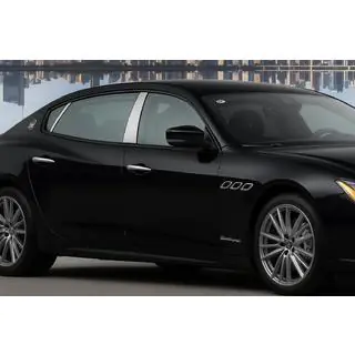 Накладки на дверные стойки из нержавеющей стали (4 шт) Maserati Quattroporte 2013-2023 гг. фото 1