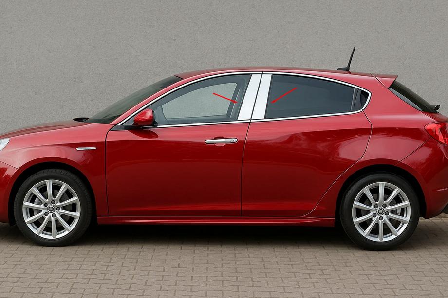 Alfa Romeo Giulietta 2010-2020 гг. Накладки на дверные стойки из нержавеющей стали (4 шт) Image