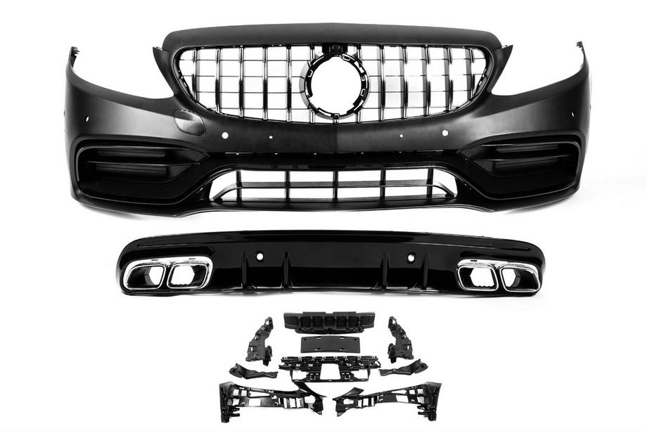 Mercedes C-class W205 2014-2021 гг. Комплект обвеса с диффузором (дизайн AMG C63 2018-2021) Фото 7