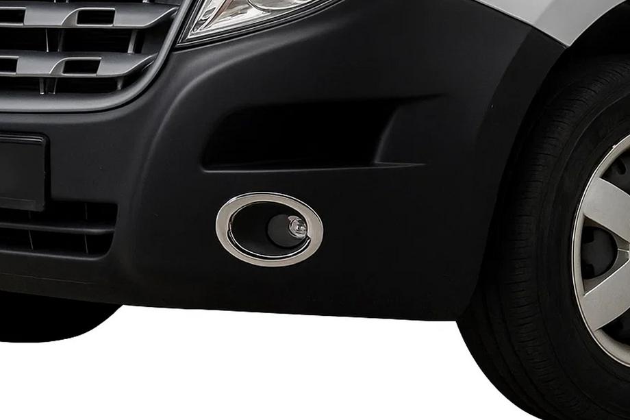 Opel Movano 2010-2021 гг. Накладки на противотуманные фары Carmos (2 шт., нержавейка) Фото 1