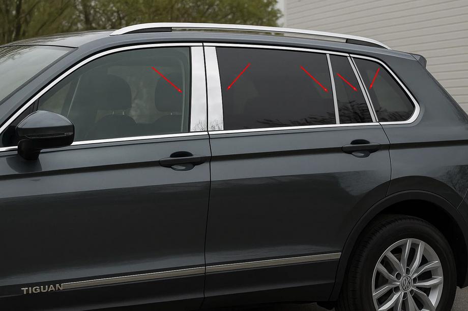 Накладки на дверные стойки из нержавеющей стали (10 шт.) Image