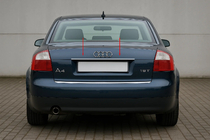 Audi A4 B6 2000-2004 гг. Накладка над номером (Carmos нержавейка) V-2 фото 1