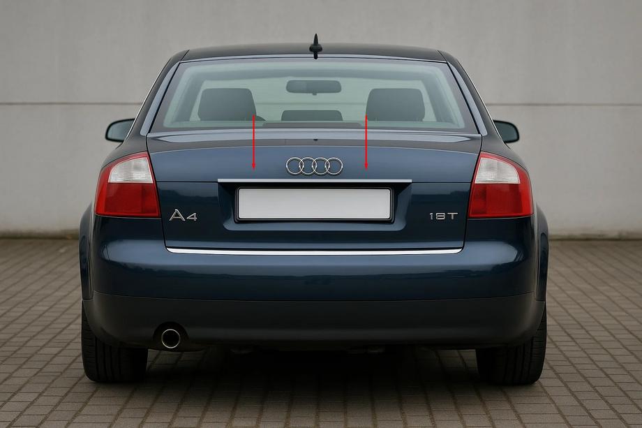 Audi A4 B6 2000-2004 гг. Накладка над номером (Carmos нержавейка) V-2 Image