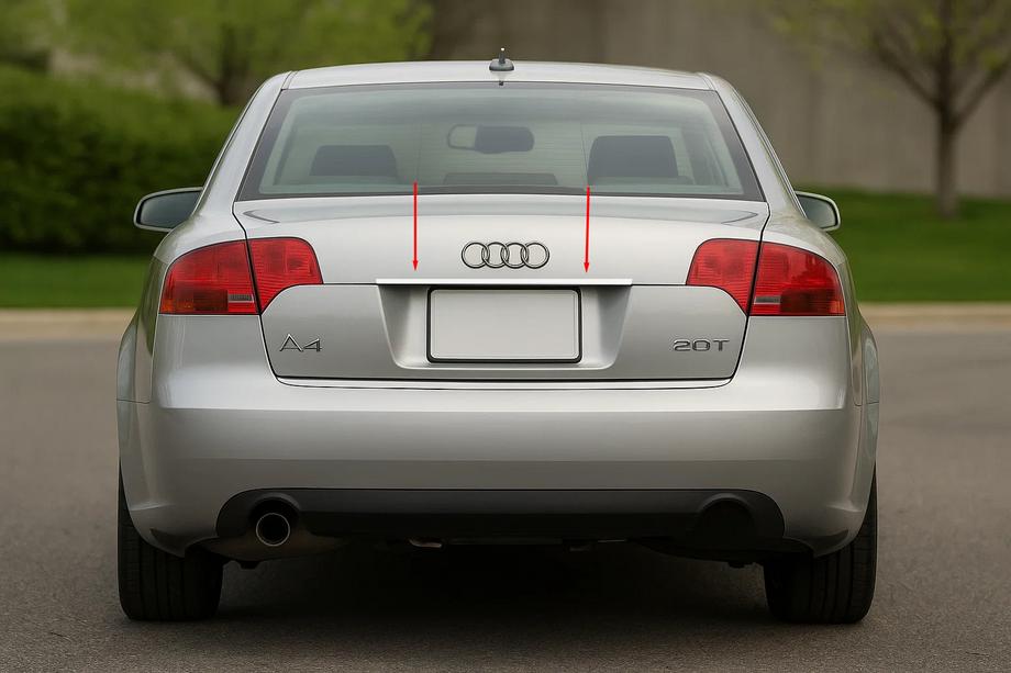Audi A4 B7 2004-2008 гг. Накладка над номером (Carmos нержавейка) V-2 Image