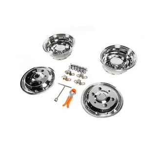 Колпаки из нержавеющей стали OEM (2-кольцевые, 4 шт) фото 2