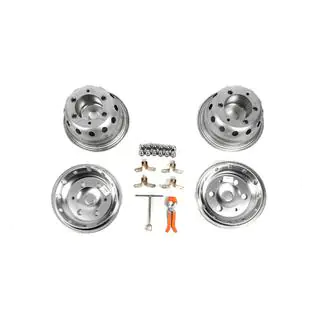 Колпаки из нержавеющей стали OEM (2-кольцевые, 4 шт) фото 4