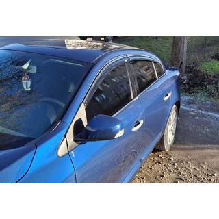 Renault Fluence 2009-2016 гг. Ветровики с хромом Niken