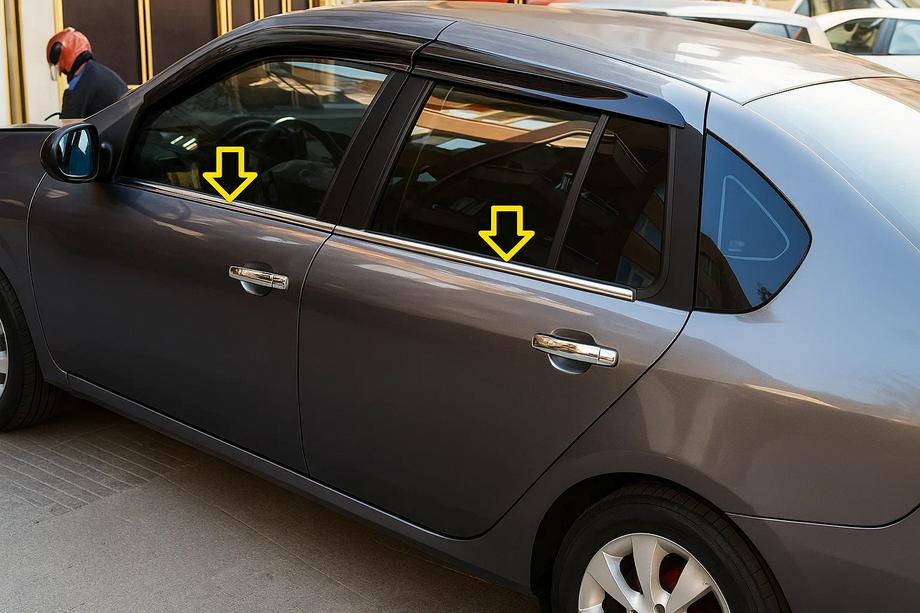 Renault Symbol 2008-2013 гг. Наружные Окантовки Стекол Нержавейка (4 шт) Image