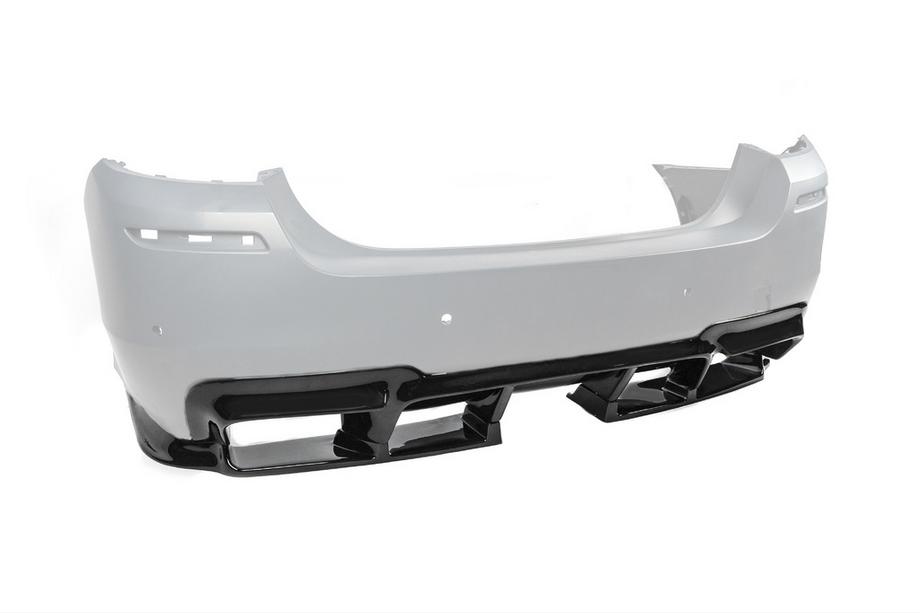 BMW 5 серия F10/F11 2010–2016 гг. Задний диффузор DPT V-1 (для M-Performance, Черный Глянец) Фото 16