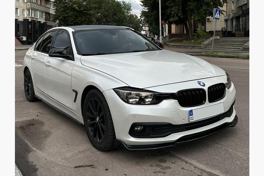 BMW 3 серия F30/F31 2012-2019 гг. Накладка на передний бампер DPT Lip для стоковой версии (2015-2018, черный глянец) Фото 1