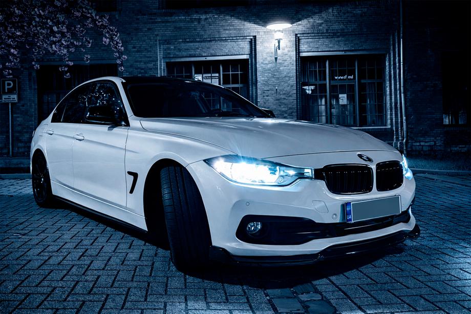 BMW 3 серия F30/F31 2012-2019 гг. Накладка на передний бампер DPT Lip для стоковой версии (2015-2018, черный глянец) Фото 5