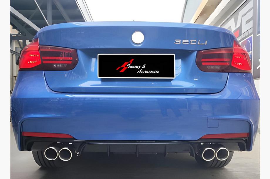 BMW 3 серия F30/F31 2012-2019 гг. Задний диффузор DPT V-2 (для M Performance, Черный Глянец) Image