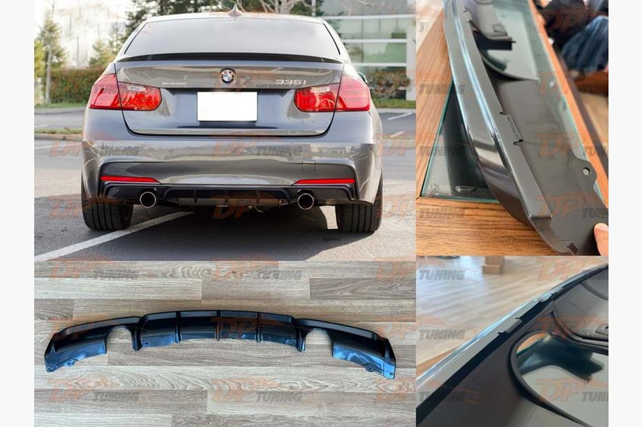 BMW 3 серия F30/F31 2012-2019 гг. Задний диффузор DPT V-4 (для M Performance, Черный Глянец) Фото 4