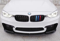 BMW 3 серия F30/F31 2012-2019 гг. Передний Лип-спойлер DPT V-1 (Для M3, Черный Глянец) фото 4