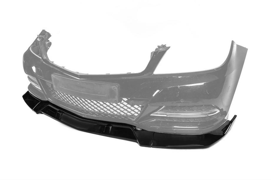 Mercedes C-class W204 2007-2015 гг. Передний Лип-Спойлер DPT V1 (2011-2015, Черный Глянец) Фото 2
