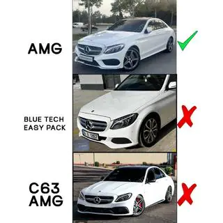 Накладка на передний бампер DPT V1 (2014-2018, только для AMG-Line, Черный Глянец) Mercedes C-class W205 2014-2021 гг. фото 3