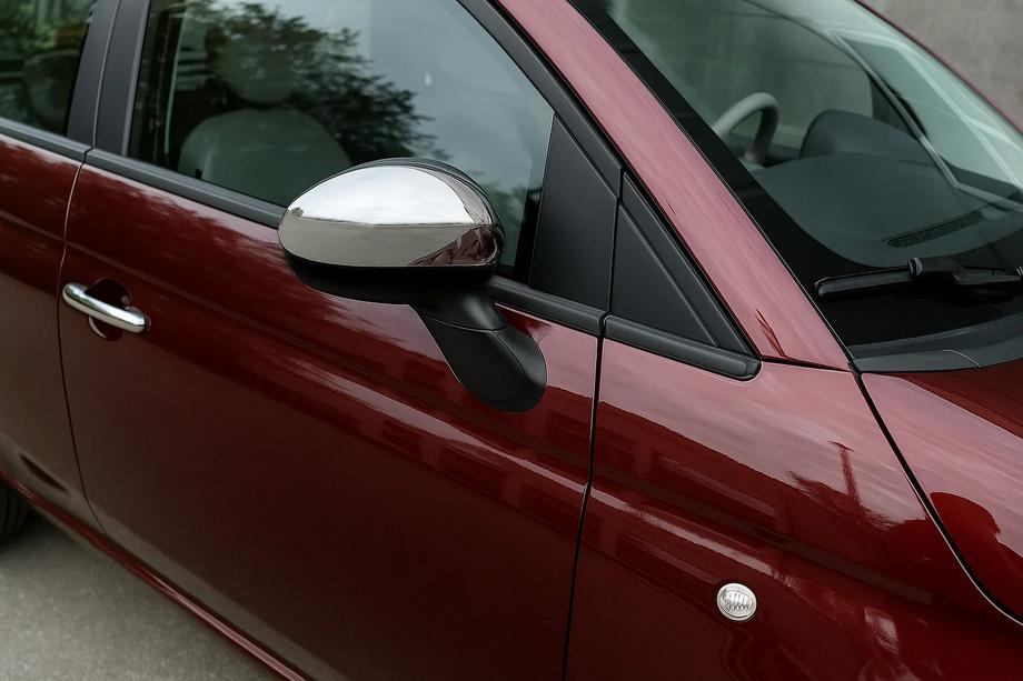 Fiat 500/500L 2013-2022 гг. Накладки на зеркала (2 шт, Нержавейка, Carmos) Фото 1
