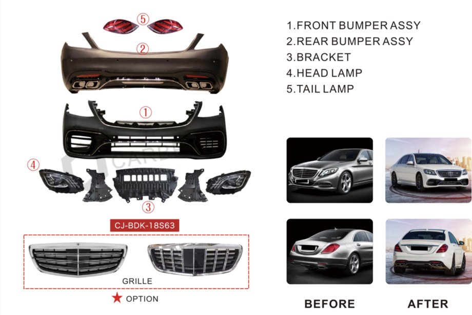Mercedes S-class W222 2013-2022 гг. Комплект обвеса рестайлинг S63 AMG-2018 Фото 19