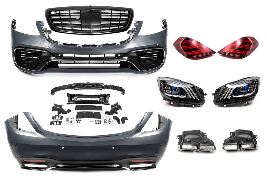 Mercedes S-class W222 2013-2022 гг. Комплект обвеса рестайлинг S63 AMG-2018 Фото 2