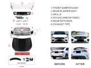 Mercedes A-class W177 2018- гг. Комплект обвеса AMG A45 (Type-B) фото 2