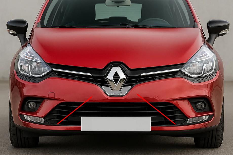 Renault Clio IV 2012-2019 гг. Хромированная окантовка переднего эмблемы Carmos (нерж. сталь) Фото 1
