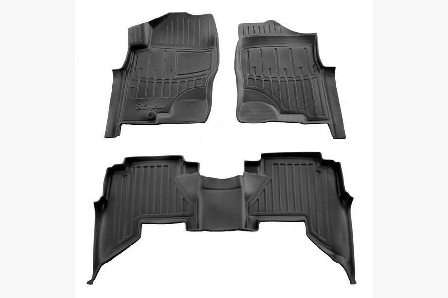 Nissan Pathfinder R51 2005-2014 гг. Резиновые коврики Stingray 3D (2005-2010, 3 шт)