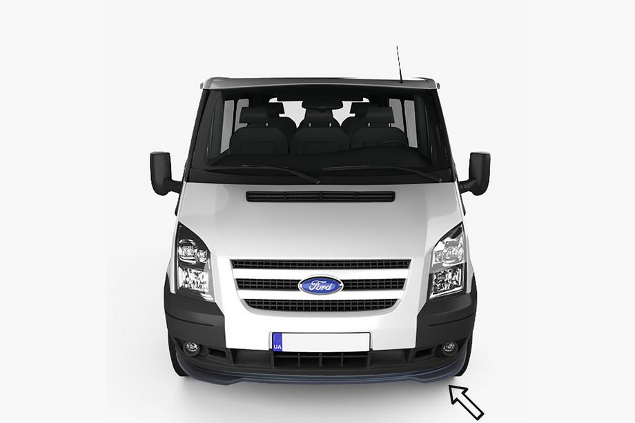 Ford Transit 2000–2014 гг. Передний лип-спойлер ESA (2006-2014, черный) Фото 1