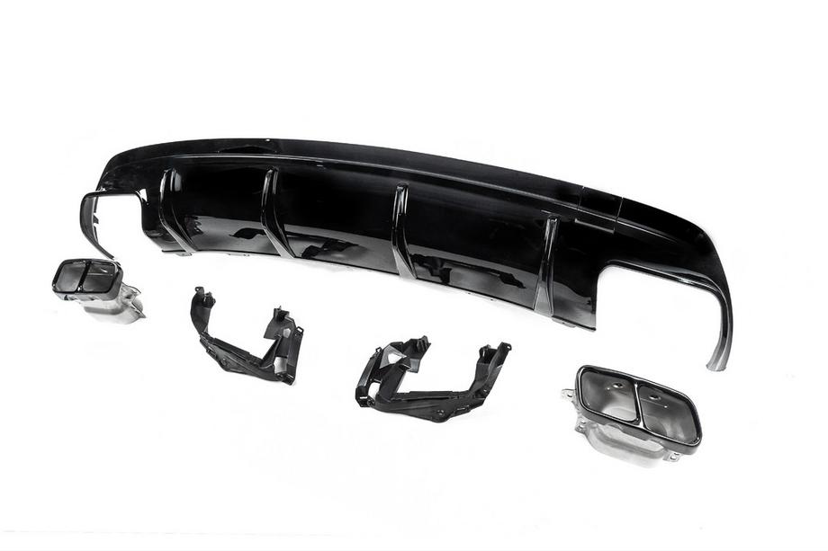 Mercedes CLA C117 2013-2019 гг. Задний диффузор Black (дизайн CLA45 с насадками) Фото 3