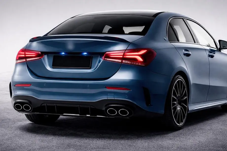 Mercedes A-class W177 2018- гг. Задний диффузор с насадками на выхлоп (Дизайн A45 SD)