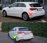 Mercedes A-сlass W177 2018- гг. Задний диффузор с насадками на выхлоп (Дизайн A35 HB) фото 3