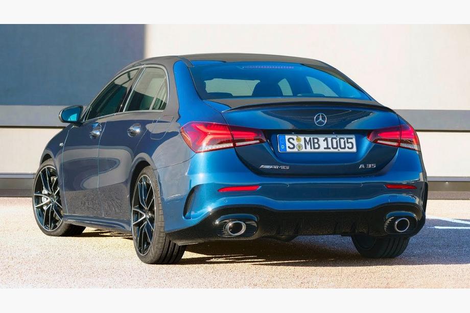 Mercedes A-сlass W177 2018- гг. Задний диффузор с насадками на выхлоп (Дизайн A35 SD) Image