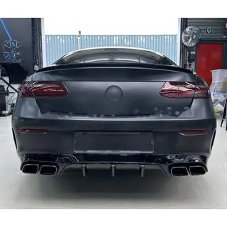 Задний диффузор Black с насадками Black (Дизайн AMG63) фото 1