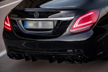 Mercedes C-сlass W205 2014-2021 гг. Задний диффузор с насадками на выхлоп (Дизайн C43) фото 1