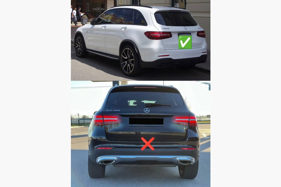 Mercedes GLC X253 2015-2022 гг. Задний диффузор с насадками на выхлоп (Дизайн AMG43) Фото 4