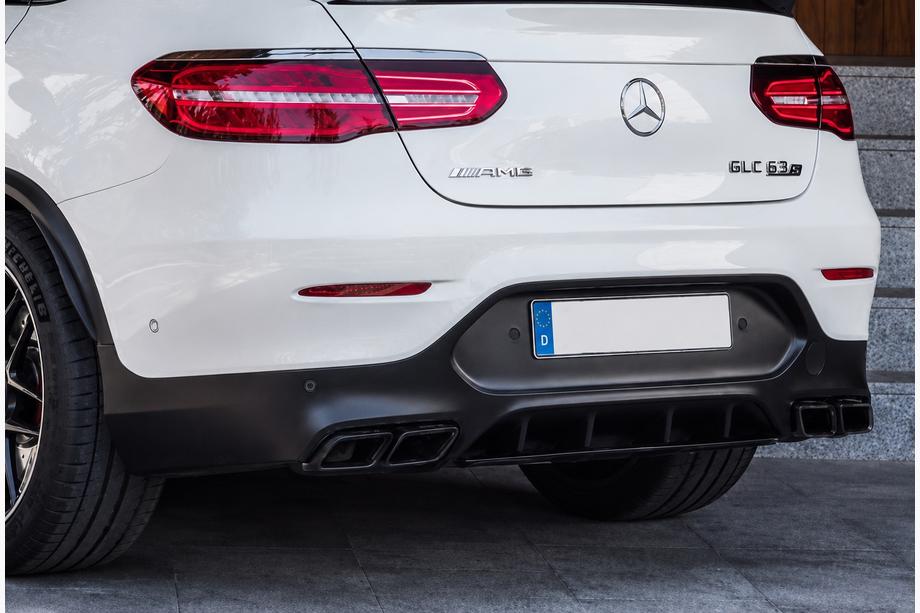 Mercedes GLC coupe C253 2016-2023 гг. Задний диффузор с насадками Black (Дизайн AMG63) Фото 2