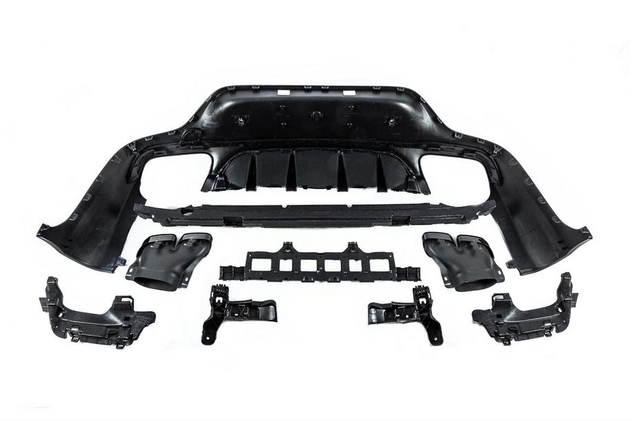 Mercedes GLC coupe C253 2016-2023 гг. Задний диффузор с насадками Black (Дизайн AMG63) Фото 7