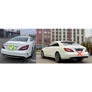 Задний диффузор с насадками Black (2015-2018, Дизайн CLS63) фото 3