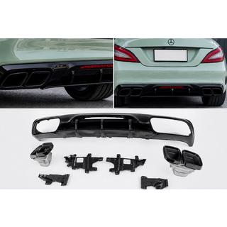 Задний диффузор с насадками выхлопа Black (2015-2018, Дизайн GT63)